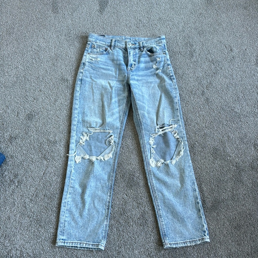 Light blue stretchy jeans!